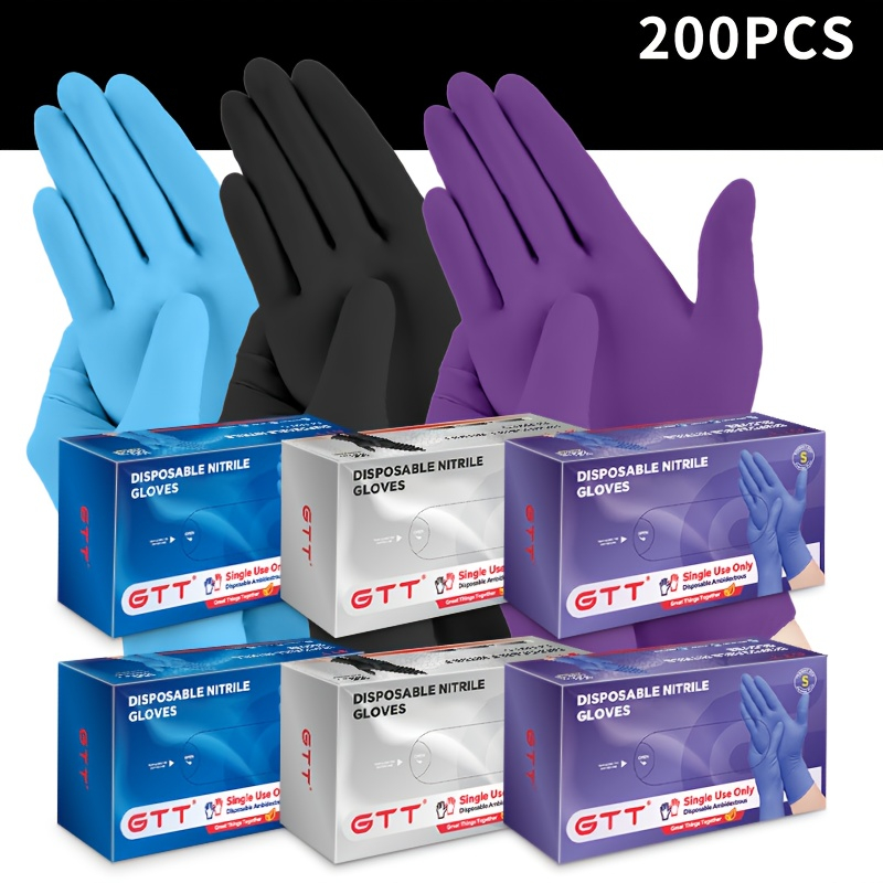Hair Care Works - GTT 200 Stück Einweg-Nitrilhandschuhe, puderfrei, latexfrei,