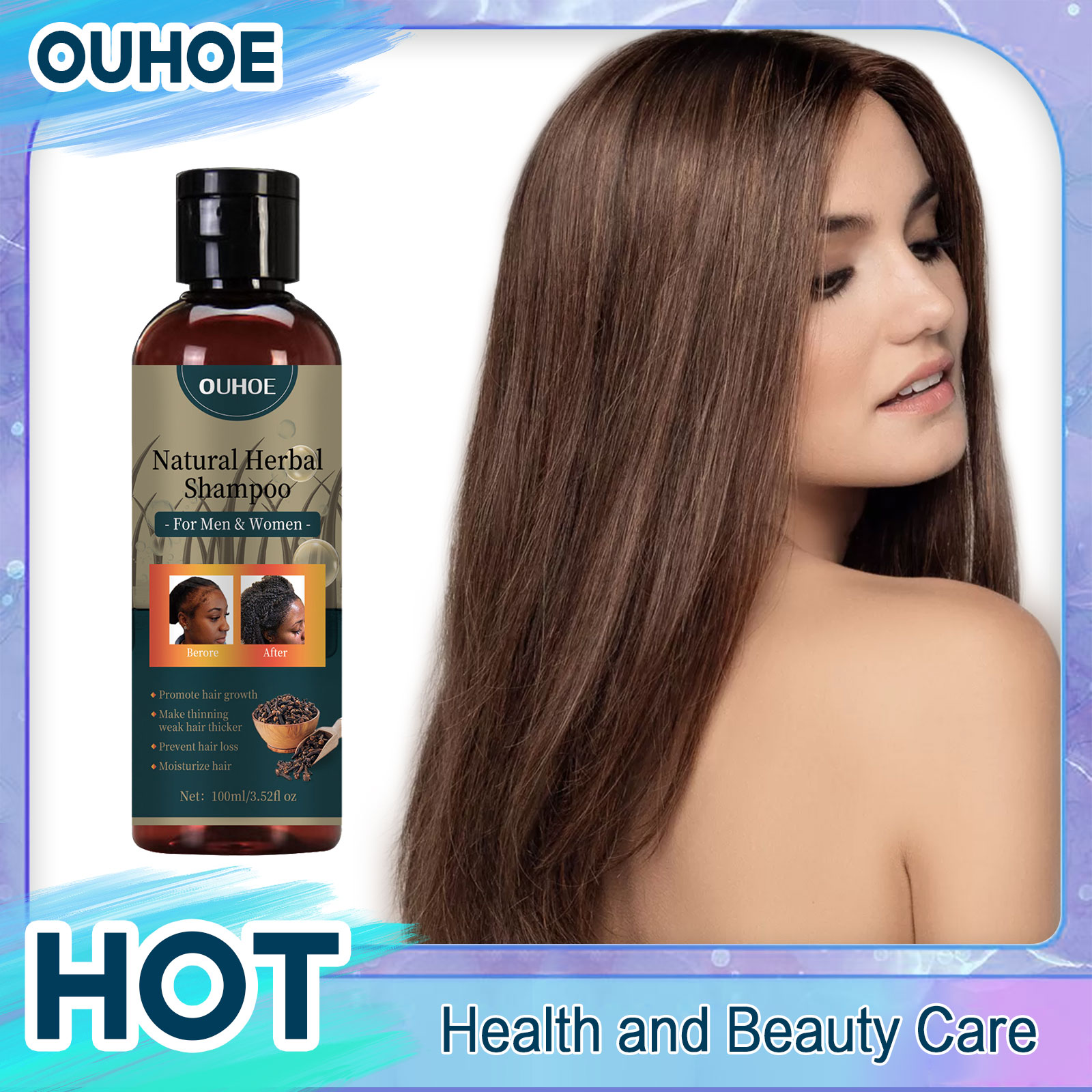 Hair Care Dandruff - OUHOE Haarwachstumsshampoo, Anti-Schuppen-Entfernung, Ausdünnung, Ölkontrolle, nährend,