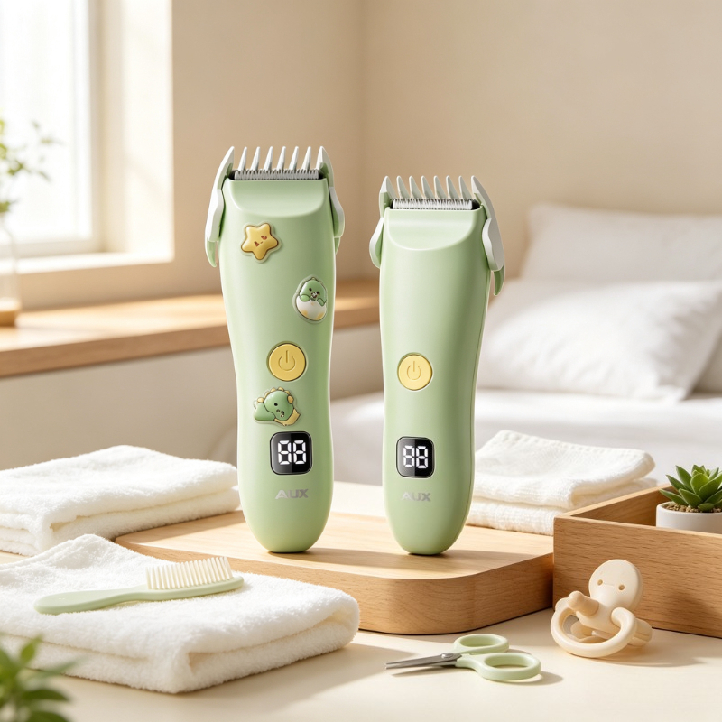 Hair Care Works - Baby-Haarschneider, leise, wasserdicht, mit abgerundeter Keramikklinge,