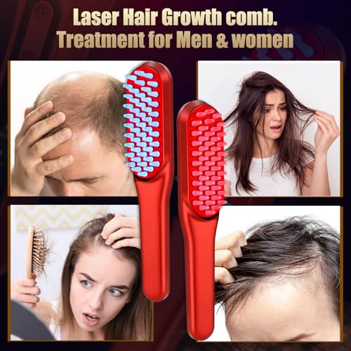 Hair Care Vegan - Laser-Haarwuchskamm, Rotlicht-Haarwuchstherapie Geeignet für Männer und