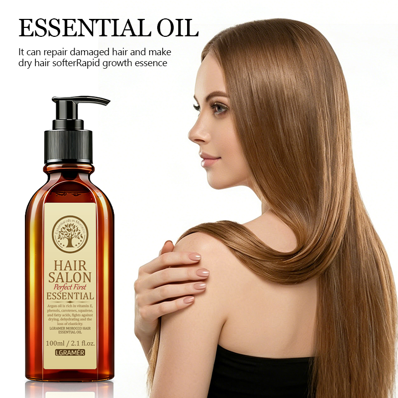 Argan Oil Treatment - 100 ml marokkanisches Argan-Haaröl, Haarsalon-Pflegeserum, Anti-Frizz-Reparatur,