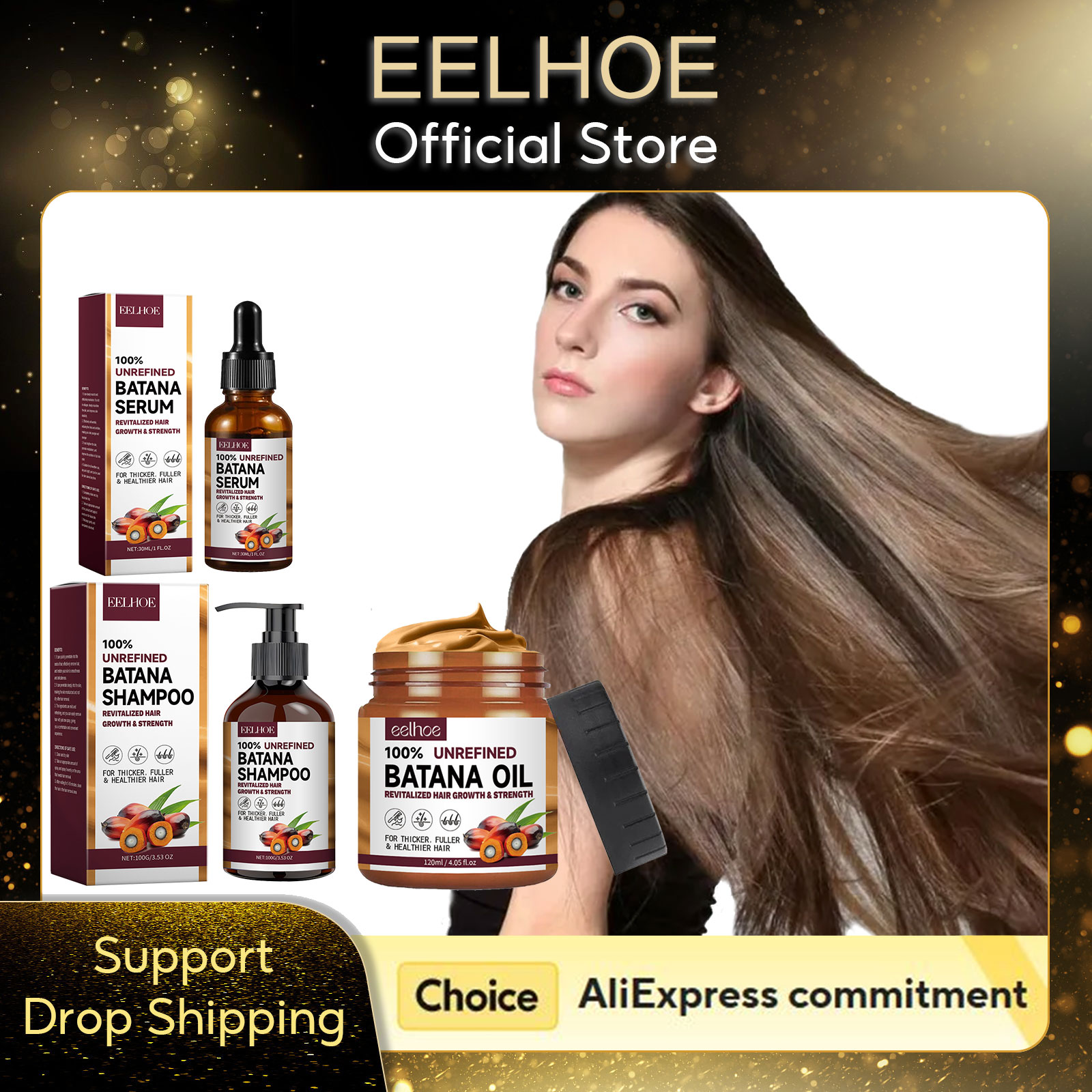 Hair Care Set - EELHOE Natürliches Batana-Öl, tief feuchtigkeitsspendendes, glattes,