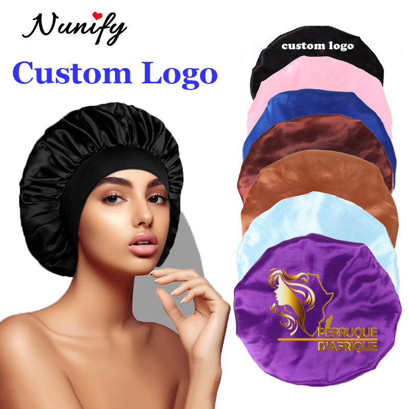 Satin Hair Bonnet - 10 Stück Satin-Hauben mit individuellem Logo,