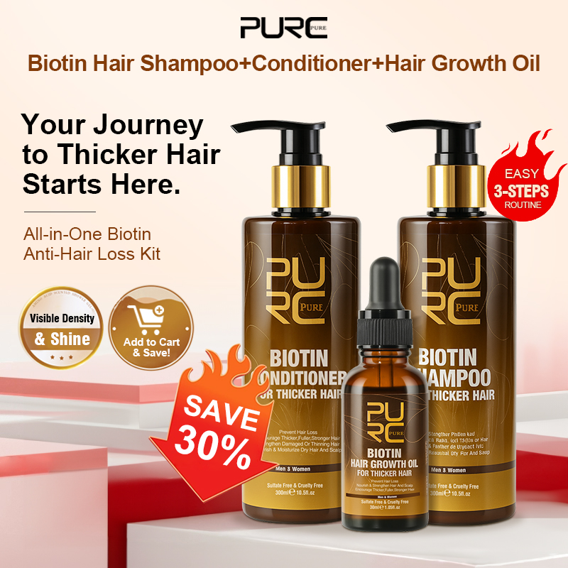 Argan Oil Treatment - PURC Biotin Haarwachstumsöl Shampoo Conditioner Sets