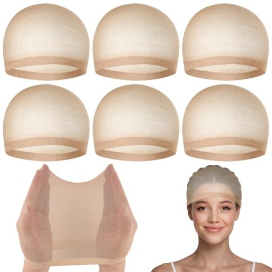 Wig Cap Stocking - 6 Stück Perückenkappen für Frauen, Netz-Strumpf-Perückenkappen