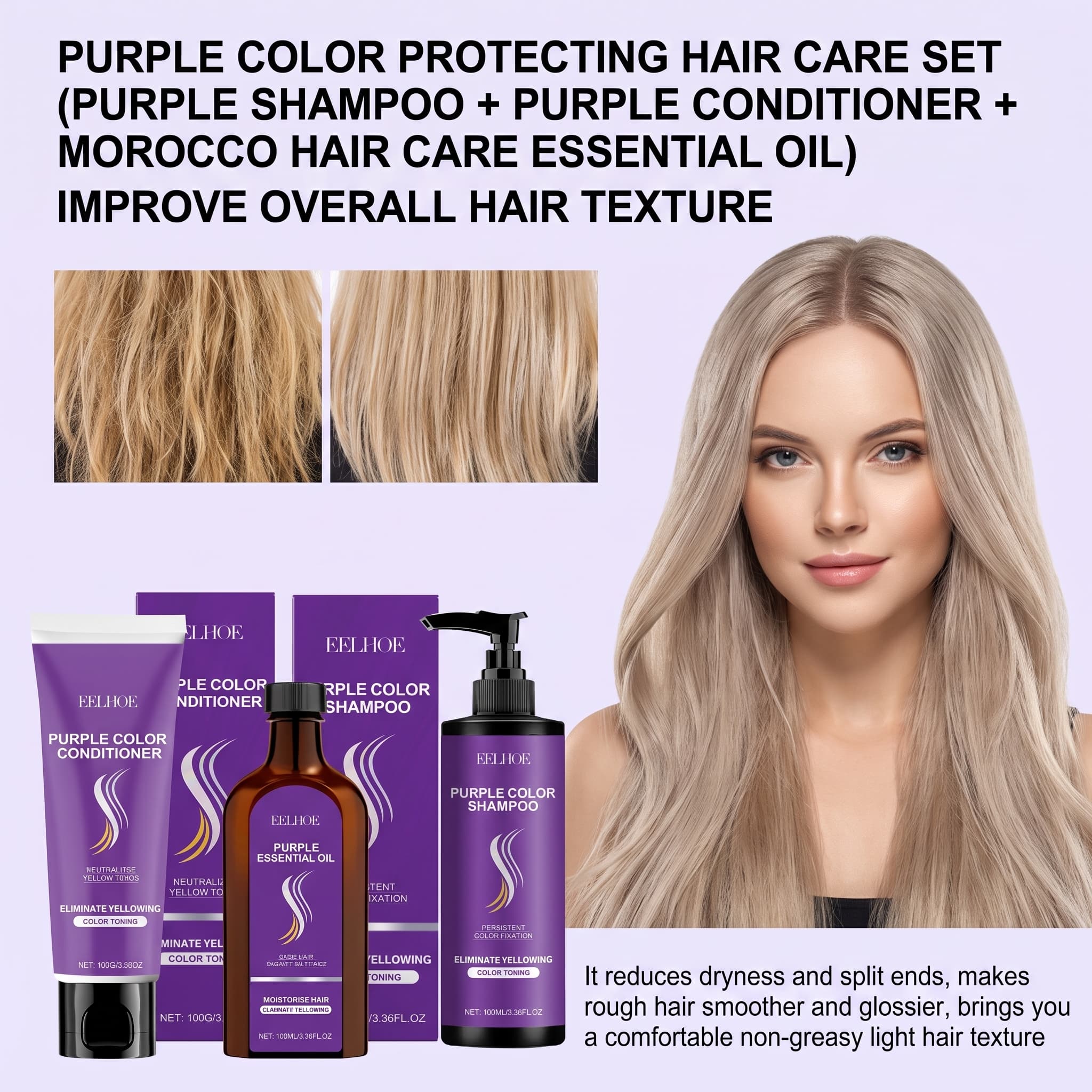 Lila Shampoo-Set mit Condition – Hair Care Set Bewertung und Preis